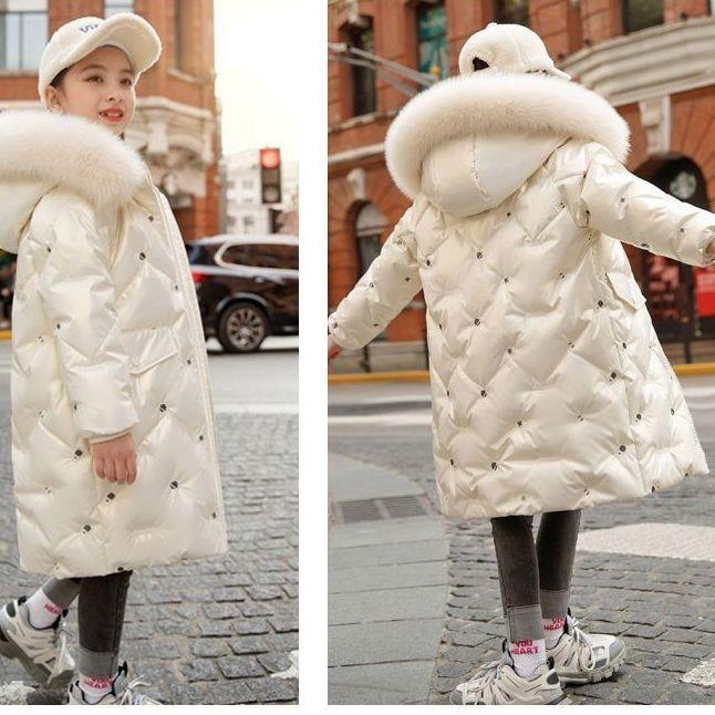 Mittellange Kinderkleidung für Mädchen aus Daunenbaumwolle für Kinder, neue westliche Winterjacke 2023, hell_voghion.com