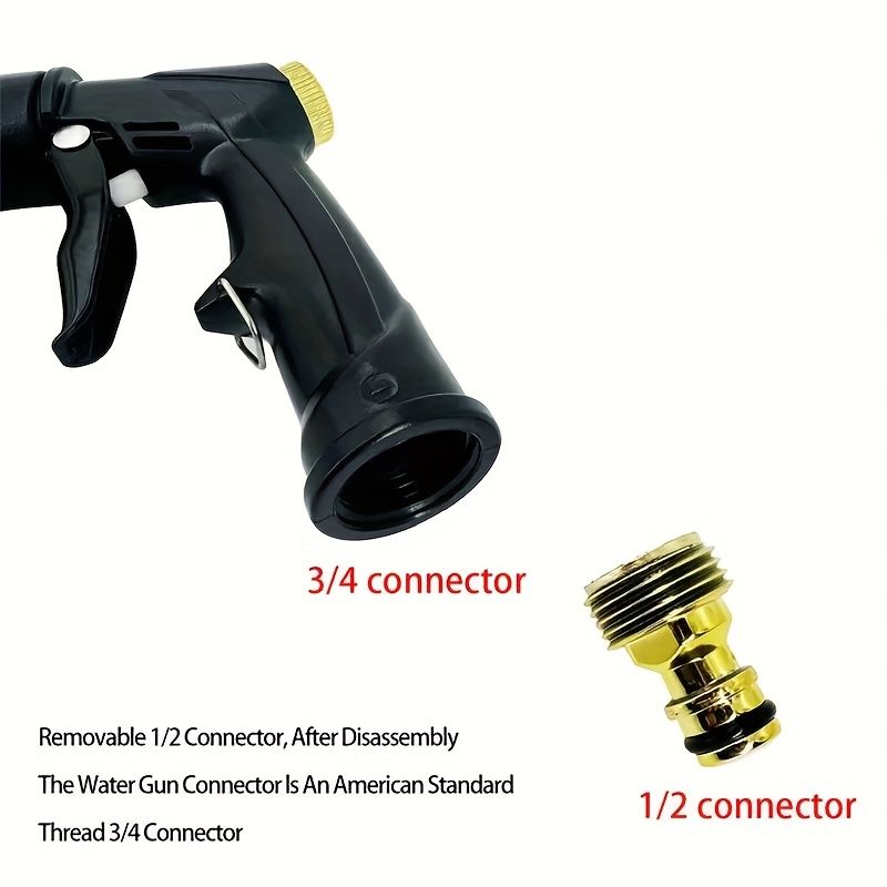 One Heavy-duty High-pressure Water Gun With Adjustable Nozzle And Non-slip Grip - Suitable For Car Washing, Gardening, Lawn Care, Pressure Washing_voghion.com