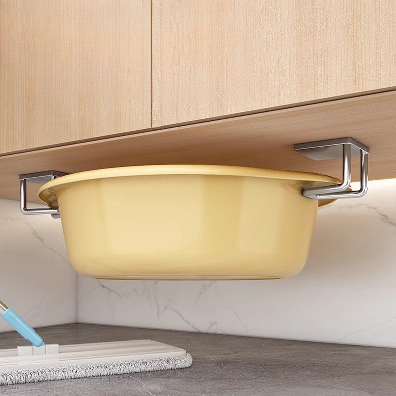 Aige Stainless Steel Rack Bathroom Cabinet Under Sink Storage Hook No-Drill Hanging Basin Tool_voghion.com