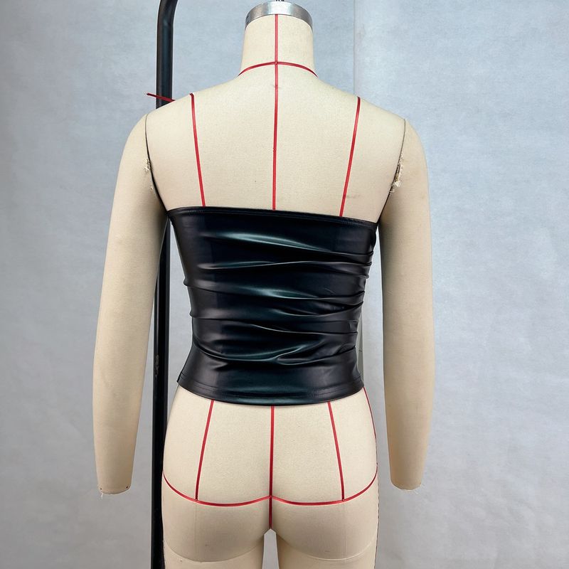 Women's Clothing fashion trend women's clothing wrap top backless solid color all match sexy nightclub tube top vest_voghion.com