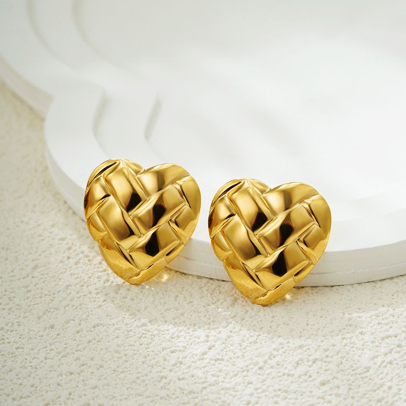 Set di gioielli da donna, moda, semplice atmosfera, orecchini geometrici in acciaio inossidabile, orecchini retrò a goccia d'acqua intrecciati con filo_voghion.com