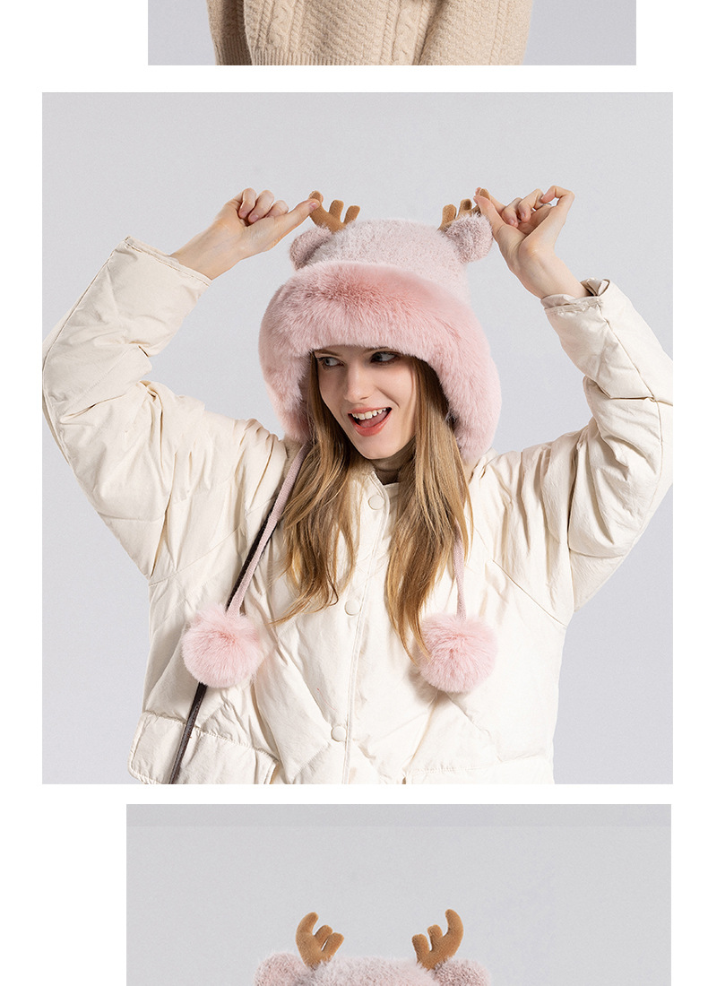 Cappello caldo da esterno Cappello invernale in lana per bambini Cappello in lana lavorata a maglia con corno di cervo Cappello di protezione per le orecchie alla moda Tendenza moda Versatile_voghion.com