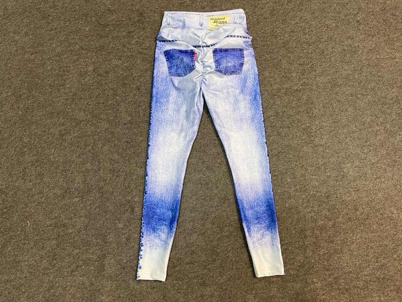 Women's Clothing digital printed denim blue tight-fitting high-elastic quick-drying yoga pants sports running tight fitness pants for women_voghion.com