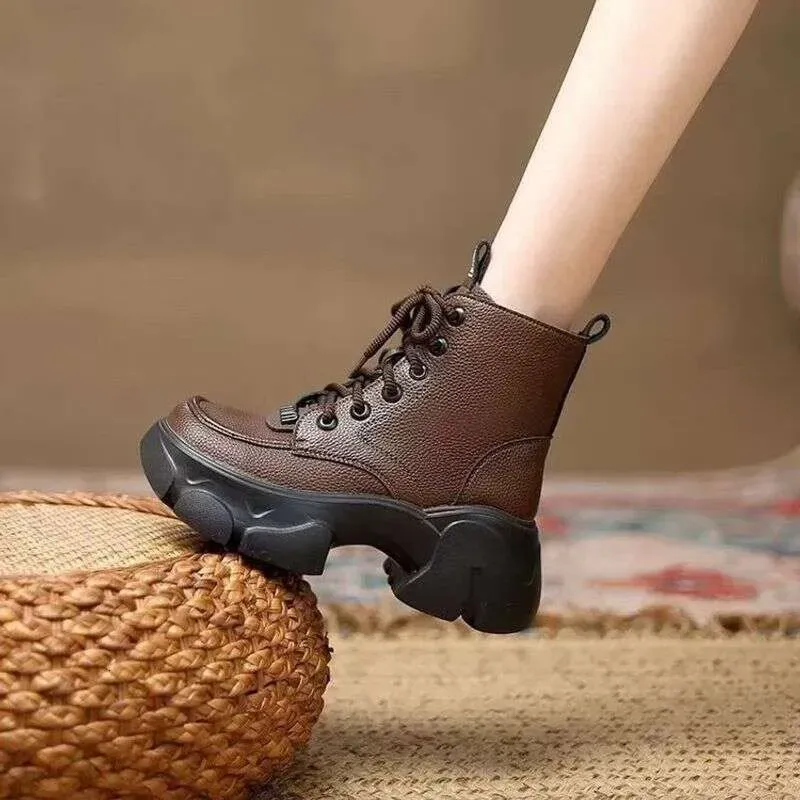 Thick Veet Martin For Women 2024 New Autumn And Winter Versatile Fashion Women's Soft Soled Small Height Increasing_voghion.com