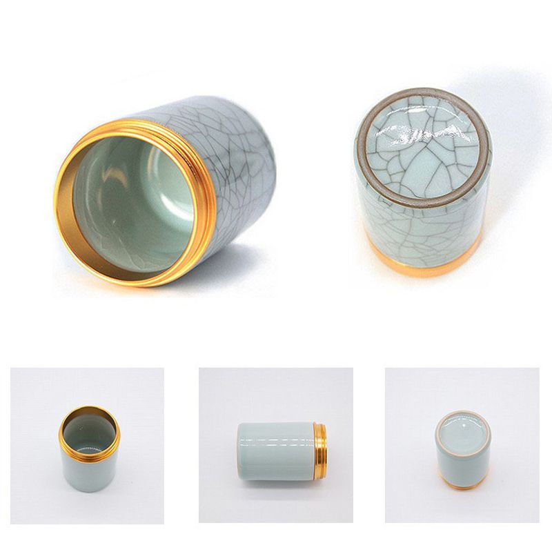 Mini cajas de almacenamiento de celadón, latas selladas para café en polvo, contenedor de hojas de té, organizador portátil para viajes_voghion.com