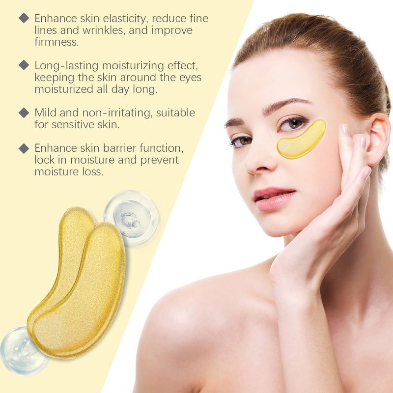 Gouden oogmasker, hydraterend en vochtinbrengend, hydrateert de huid rond de ogen op milde wijze, nicotinamide-essence, huidverzorgingsoogmasker_voghion.com