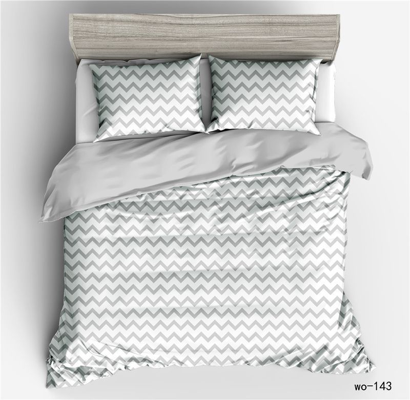 Vio Cross-border Home Textile Classico Plaid a Righe Digitale D Copripiumino Federa Copripiumino Tre Pezzi_voghion.com