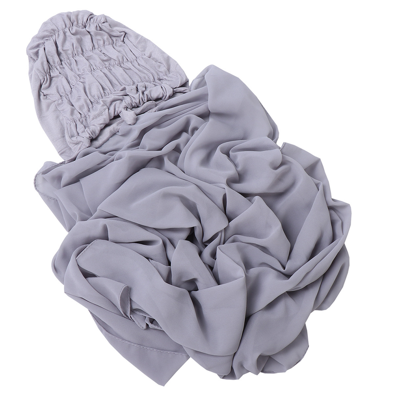 Ensemble de chapeaux turban plissé avec cordon de serrage pour femmes, ensemble de chapeaux à fond plissé en mousseline de soie avec perles monochromes_voghion.com