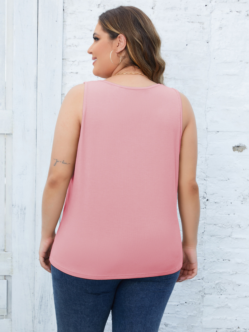 Women's V-neck thread sport plus size vest outside to wear a slim-fit short top plus size_voghion.com