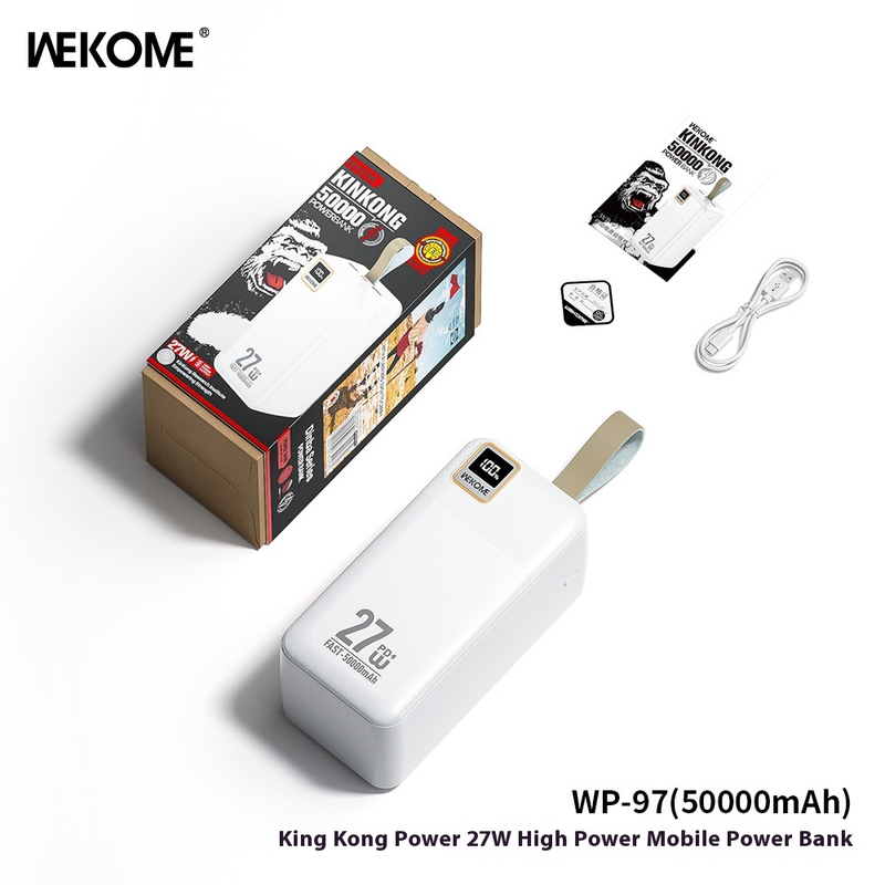 WEKOME Diamond Power Bank 100.000 mAh, tragbares 27-W-PD-Schnellladegerät mit LED-Licht, Notfall-Akkupack für den Außenbereich für Campingreisen, hohe Kapazität_voghion.com