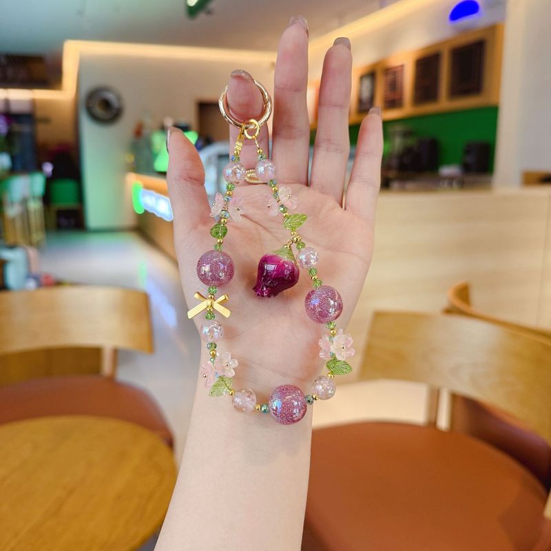 CyberGear Armband im minimalistischen Stil, Accessoires, Anti-Verlust-Etui, Perlenanhänger, ewige Blume, Handykette, hochwertiges Tragegefühl_voghion.com