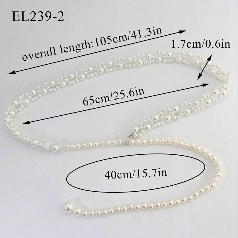HEIßE Neue Elegante Frauen Perle Gürtel Weibliche Mädchen Strap Dünne Dünne Kleid Lange Taillenbänder Riemen Taille Ketten_voghion.com