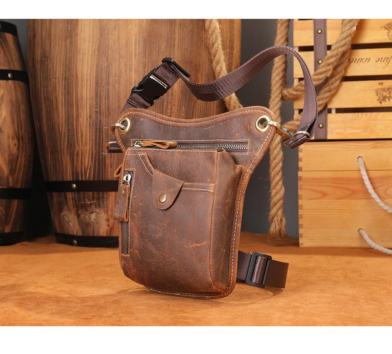 MVA New Arrival Outdoor Sports First Layer Cowhide Leg Bag_voghion.com