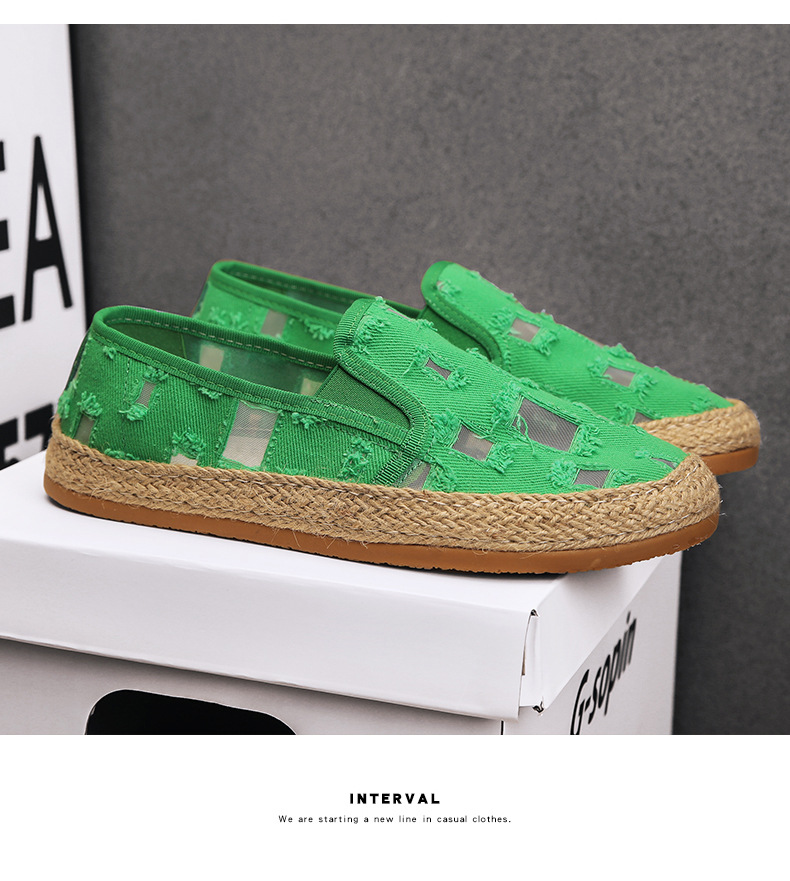 2023 New Hollow Out Breathable Fisherman Shoes Slip-on Slip-on Loafers Casual men's shoes one piece dropshipping L5311_voghion.com