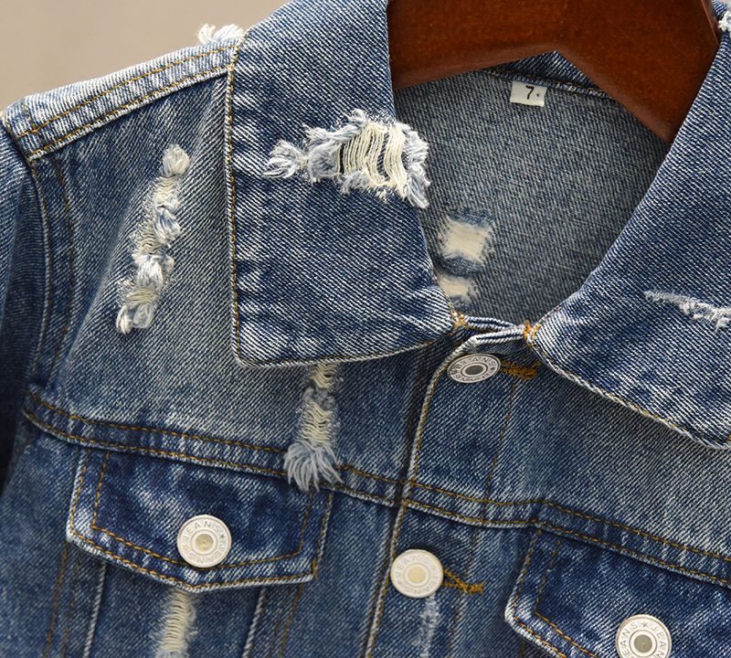 Vêtements pour enfants 2024 Veste en jean pour garçons Printemps et automne Vêtements pour enfants pour garçons Veste fine tendance Hauts Pantalons_voghion.com