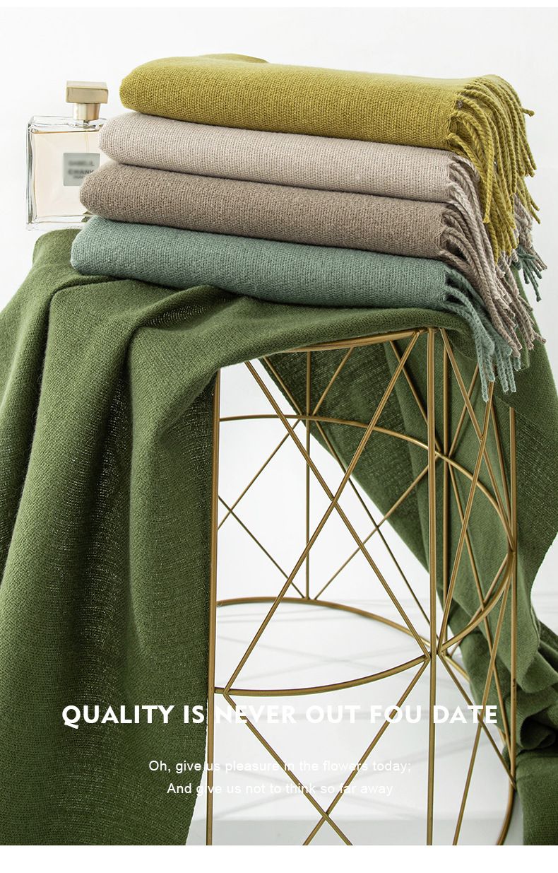 Nieuwe effen Maillard kasjmiersjaal voor dames in de herfst en winter, een high-end gevoel, veelzijdig in Koreaans_voghion.com