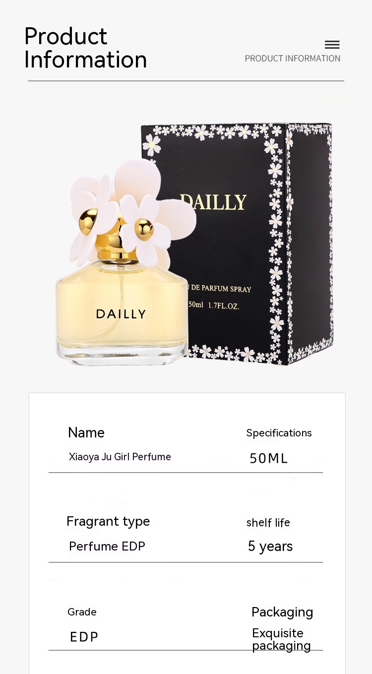 New Popular Little Daisy Women's Light Fragrance Temptation Student Girl Fragrance Lasting Fragrance 50ml_voghion.com