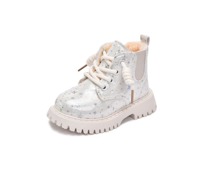 Mädchenmode Martin 2024 Winter Neue Kinder-Baumwollschuhe Vielseitige, weiche Sohlen Warme, niedrig geschnittene britische Stiefel_voghion.com