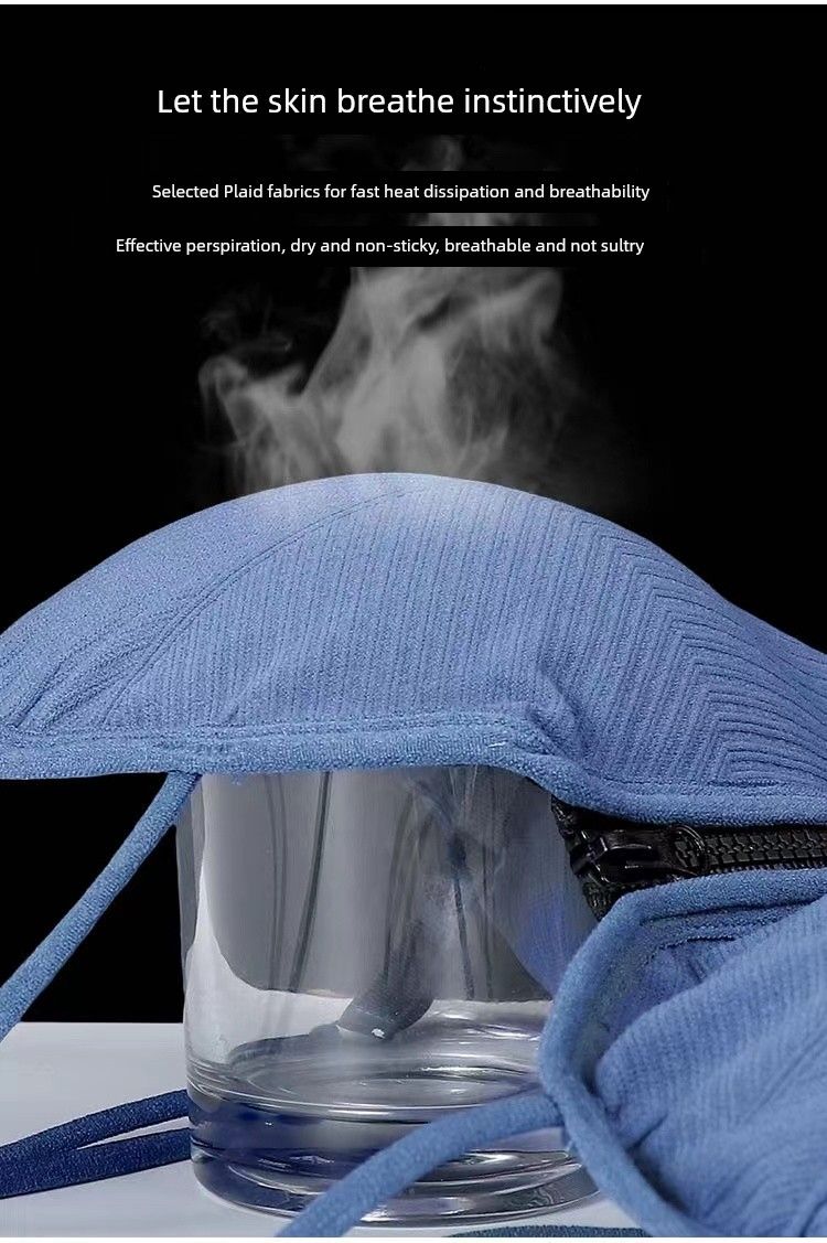 Beauty Back Exercise Bubble Wrap V Neck Front Zipper Double-Shoulder Strap_voghion.com