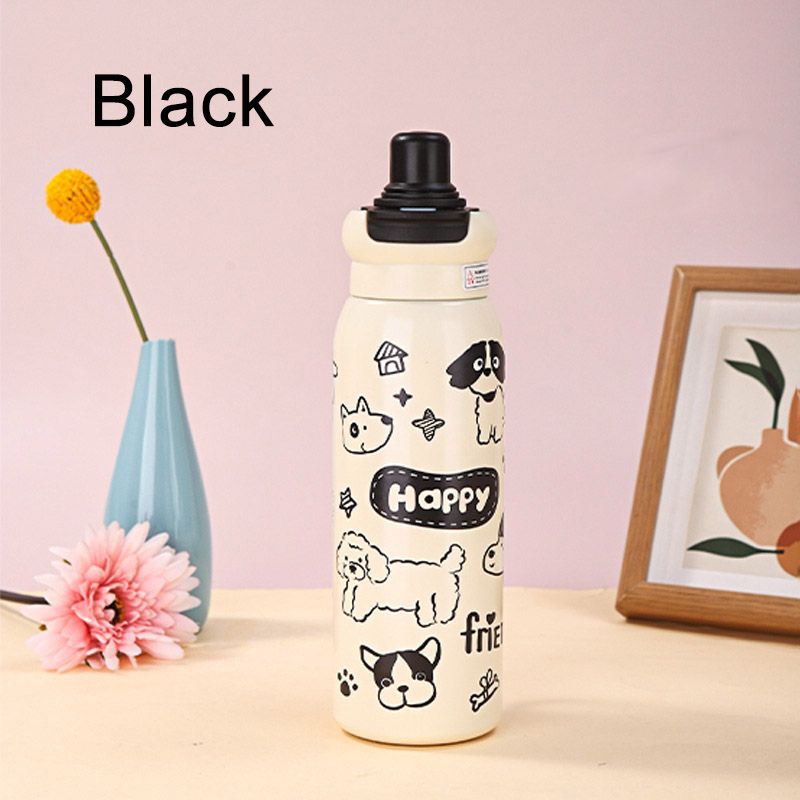 Mode Hochwertige Kawaii Element Kleine Tier Thermos Tasse Doppel Trinken Mit Stroh Wasser Tasse Student Praktische Wasser Tasse_voghion.com