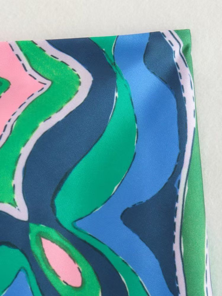 Dammekleeder Modesch Summer nei positionéierend gedréckte Hosenträger Tube Top + drapéierend wäitbeen Hosenkostüm 8VS9392_voghion.com