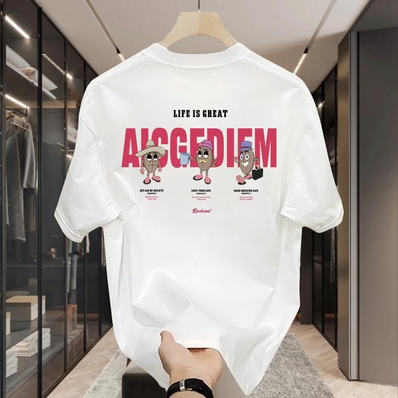 High quality trendy ins personalized printed short sleeved T-shirt for men's 2024 spring/summer loose and_voghion.com