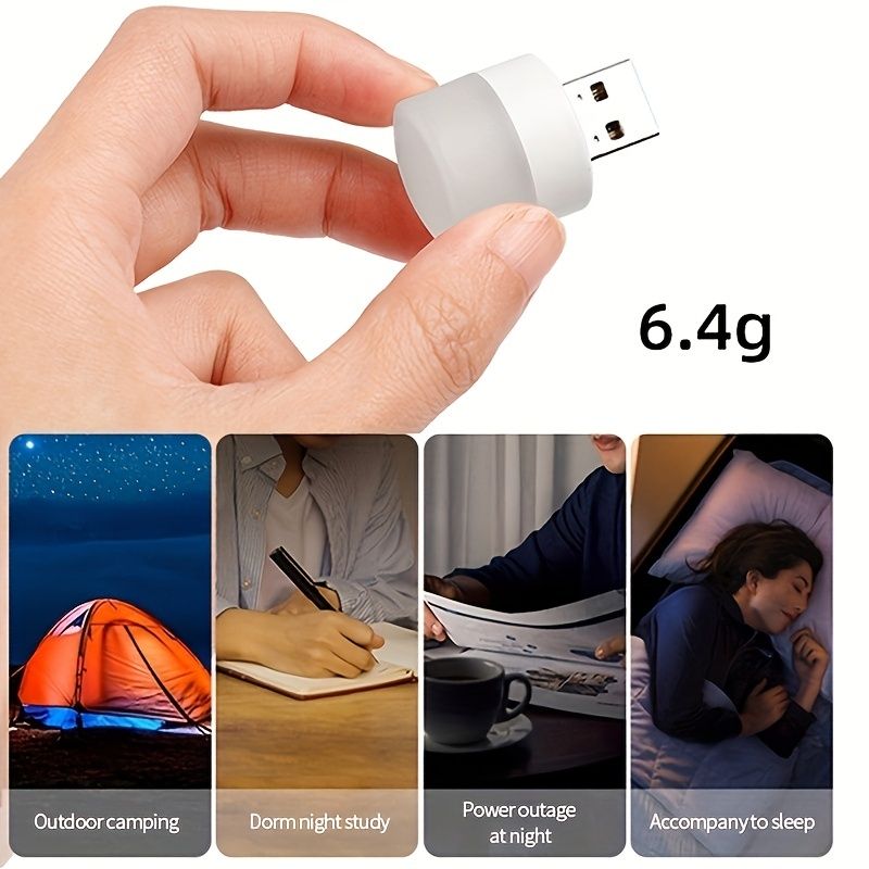 Lampada LED USB da 5 V e 1 W, protezione per gli occhi, luce da lettura, lampada da lettura per computer, alimentazione mobile, lampade da libro, luce notturna_voghion.com