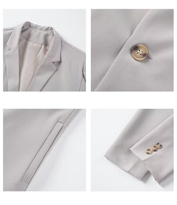 Veste blazer slim en velours côtelé pour homme - Veste de costume décontractée à simple boutonnage avec revers crantés, style décontracté, printemps-automne_voghion.com
