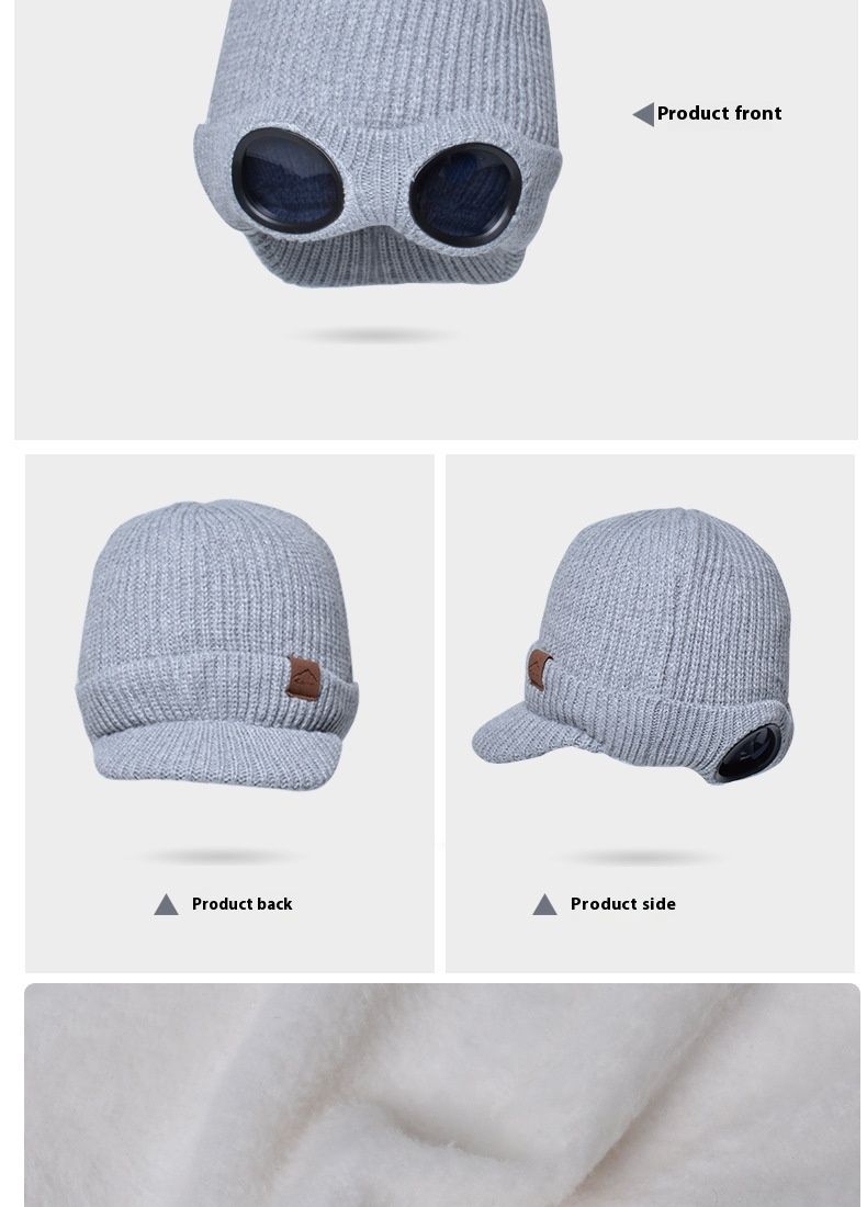 New Winter Fashionable Versatile Hat With Plush Warm Windproof Hat For Women Ear Protection Knitted Yarn Hat_voghion.com
