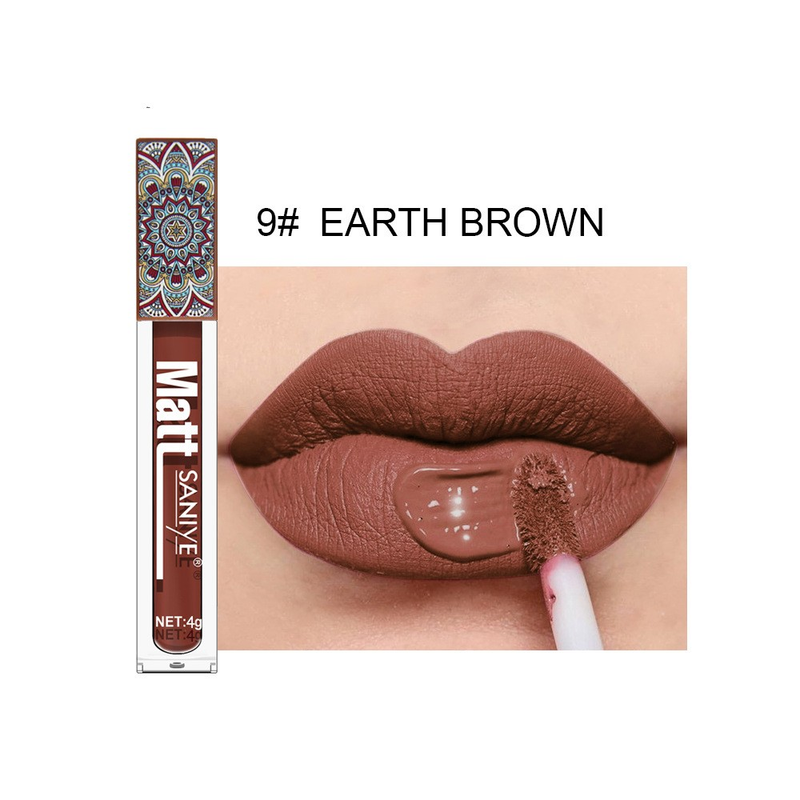 Nude 13 Colors Brown Matte Liquid Lipstick Waterproof Nude Red Long Lasting Non-stick Cup Lip Gloss Women_voghion.com