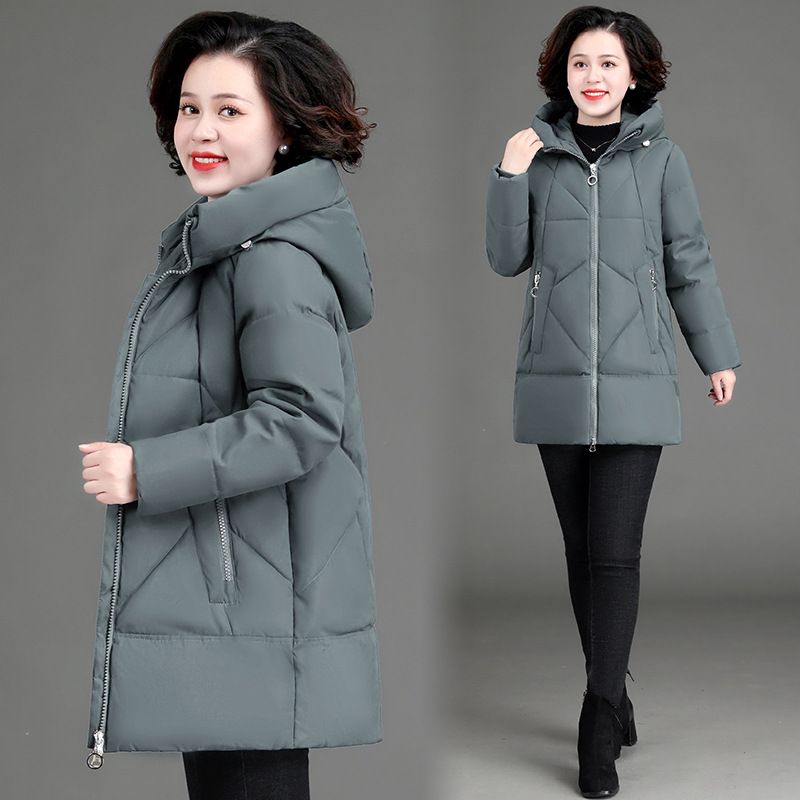 Plus Size Winter Coat For Women - Long Puffer Jacket With Hood, Ultra-Warm Polyester Filling, Black/Burgundy/Dusty Pink/Olive/Navy (XL-6XL)_voghion.com