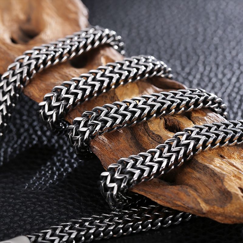 Gioielli da uomo, gioielli di moda, retrò, vecchio stile, personalità dominante, collana da uomo in acciaio al titanio con serpente_voghion.com