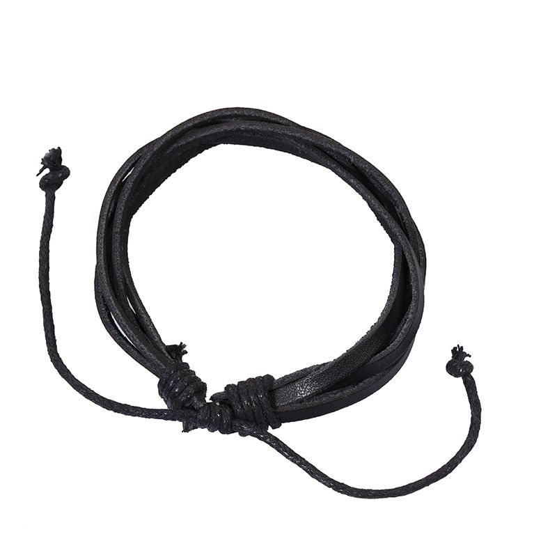 Minimalist Handwoven For Men Genuine Leather Shell Bead Three-Piece Bracelet Set_voghion.com