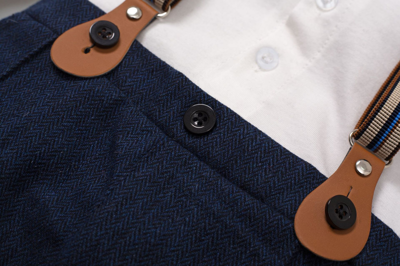 Kinderbekleidung Säuglinge und Kleinkinder Britische Weste Einteiliger Gentleman-Hut zum Klettern Einjährige Kleidung Gentleman-Anzug für Neugeborene_voghion.com