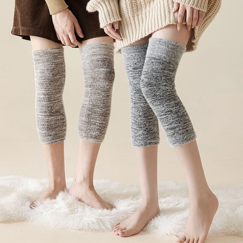 Neue Winter-Knieschoner aus Wolle für Damen und Herren, dicke Wollsocken im Retro-Stil, gestrickte warme Knieschoner, grenzüberschreitende Lieferung_voghion.com