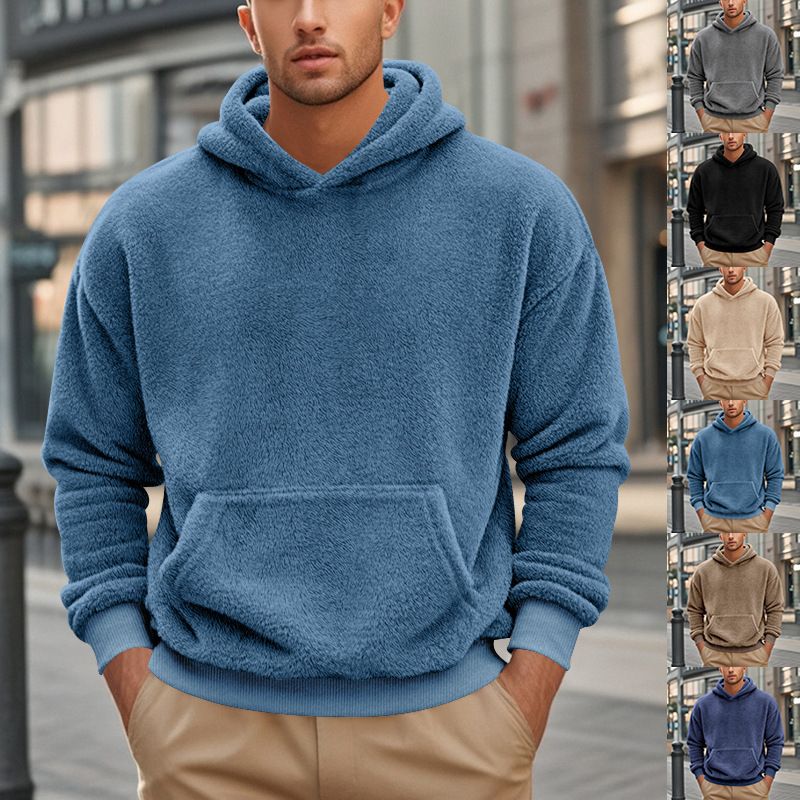 Herren-Kapuzenpullover im amerikanischen Stil in Übergröße, Herbst/Winter, doppelseitiger Fleece-Pullover, lockere Freizeitjacke_voghion.com