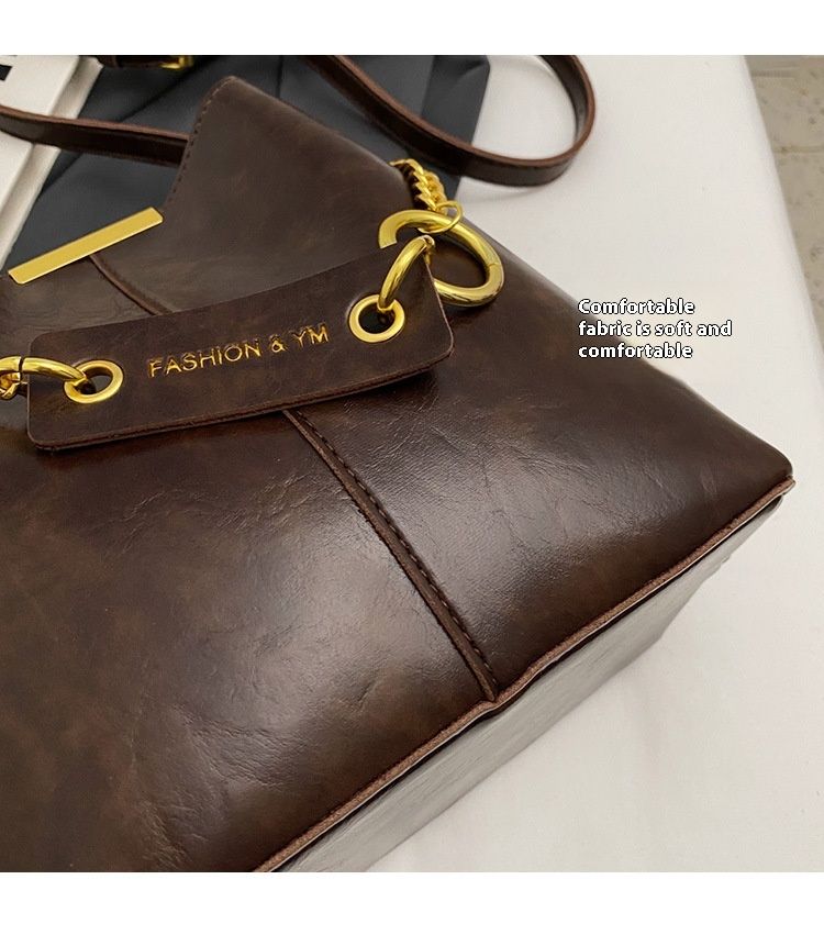Damentasche Neue Umhängetasche Herbst und Winter Bucket Bag High-End Sense Vielseitige Nischendesign-Retro-Umhängetasche für Damen_voghion.com