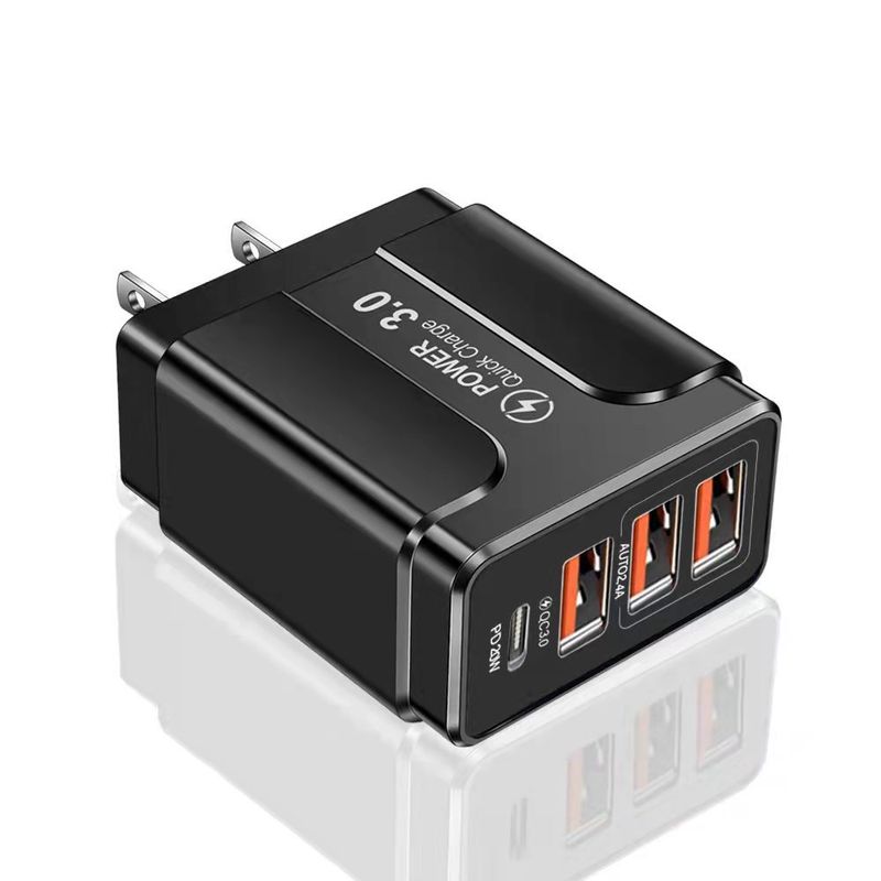 syct New 3USB+PD Mobile Phone Charger EU US Charging Head 3U+PD Multi-Port USB Adapter_voghion.com