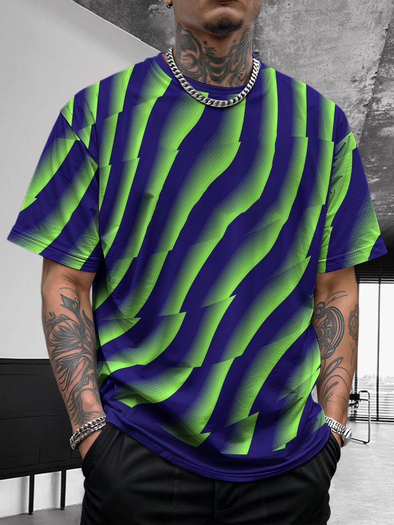 Sommer Neue Herren Kontrastfarbe Street Style Patchwork Modisch Lässig Atmungsaktiv Vielseitig Kurzarmhemd_voghion.com
