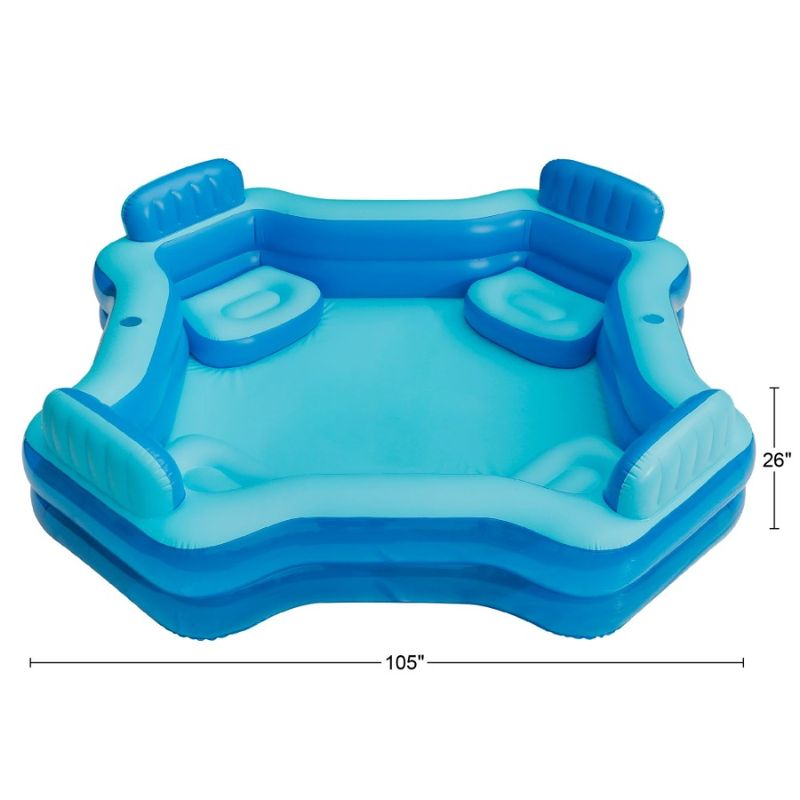 4 Age Seats Family Square Swimming Blue 6 Comfort Inflatable Pool Up Deluxe_voghion.com