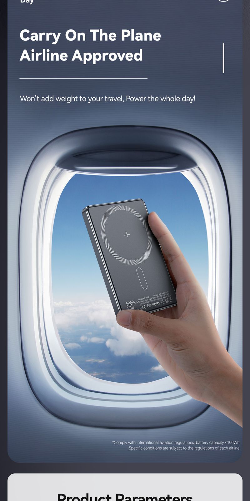 Essager Thin Wireless Power Bank Magnetic 20W 5000mAh Portable Fast Charging External Battery For Mag Safe For IPhone 15_voghion.com