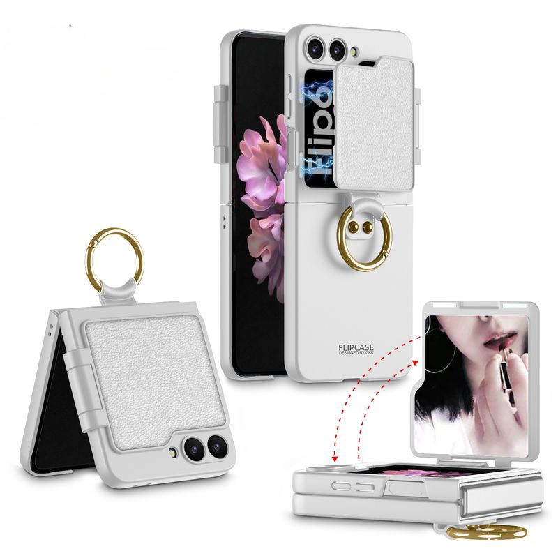Applicable Samsung Z FLIP6 Mobile Phone Case Ring Lens Case Flip 5 Case Creative Beauty Mirror_voghion.com