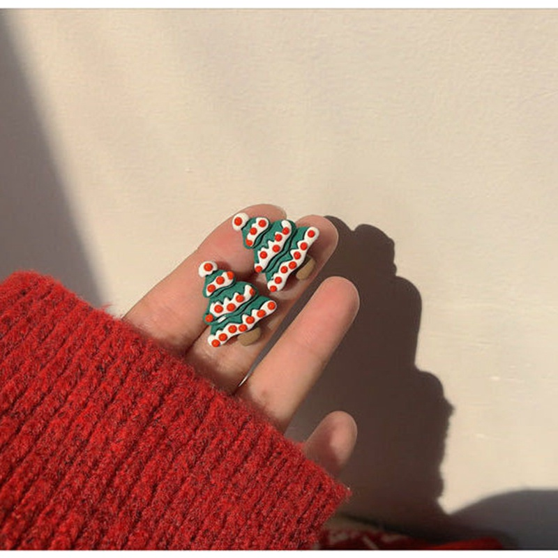 Boucles d'oreilles de noël en résine, jolies boucles d'oreilles de bonhomme de neige de dessin animé, père noël, nouvel an, bijoux cadeau de noël_voghion.com