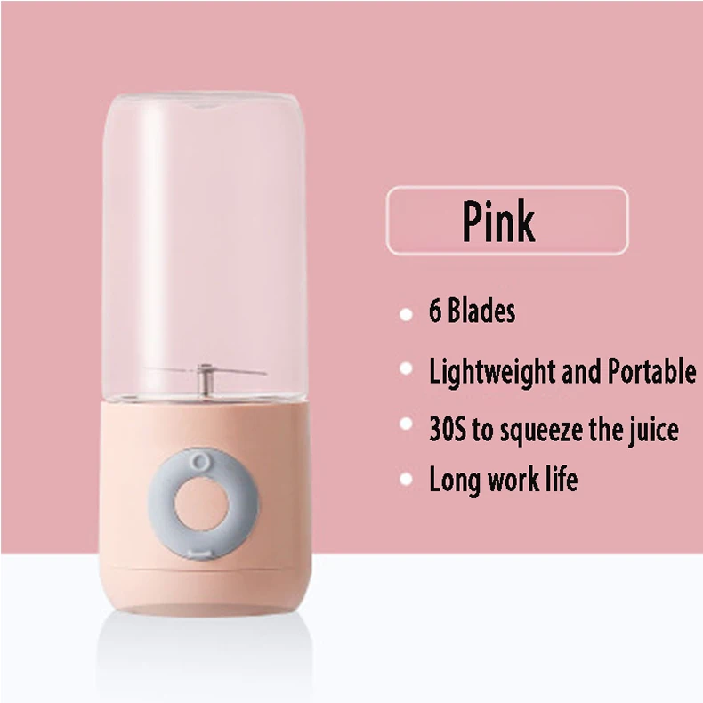 500 ML električni sokovnik prenosni mešalnik za smoothie mini mešalniki s 6 noži USB brezžični mešalnik za ponovno polnjenje sokovnik skodelica za potovanja_voghion.com
