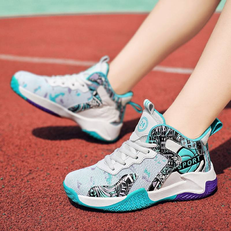 Basketball shoes New breathable mesh sports shoes elementary school training basketball shoes_voghion.com