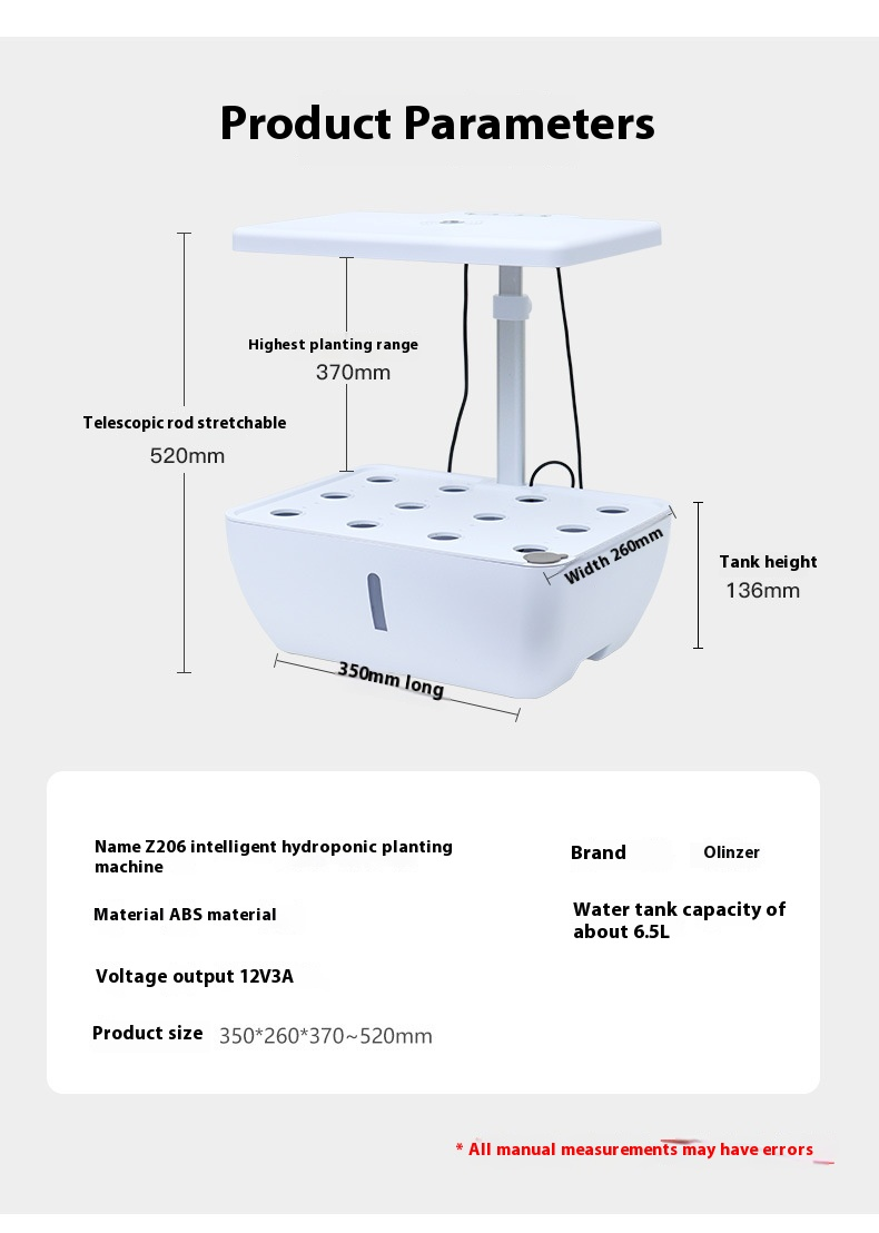 Máquina de plantio hidropônico inteligente com WIFI Equipamento hidropônico de vegetais domésticos Máquina de cultivo sem solo com luz de preenchimento doméstico_voghion.com