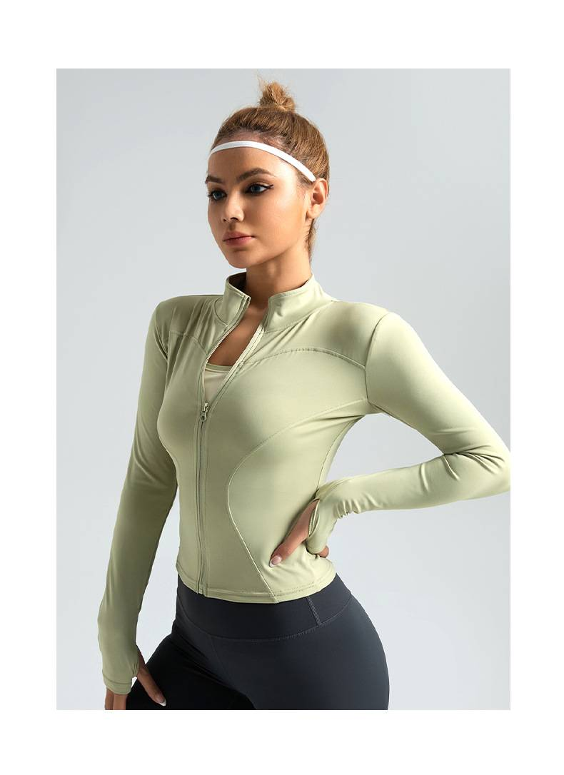 Chaqueta deportiva para mujer, transpirable, ajustada, sin costuras, para exteriores, yoga, entrenamiento y running._voghion.com