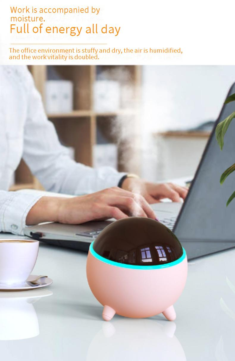 Umidificatore USB compatto con diffusore di oli essenziali - Ultra silenzioso, luce notturna a LED a 7 colori, spegnimento automatico, perfetto per casa, ufficio e camera da letto_voghion.com