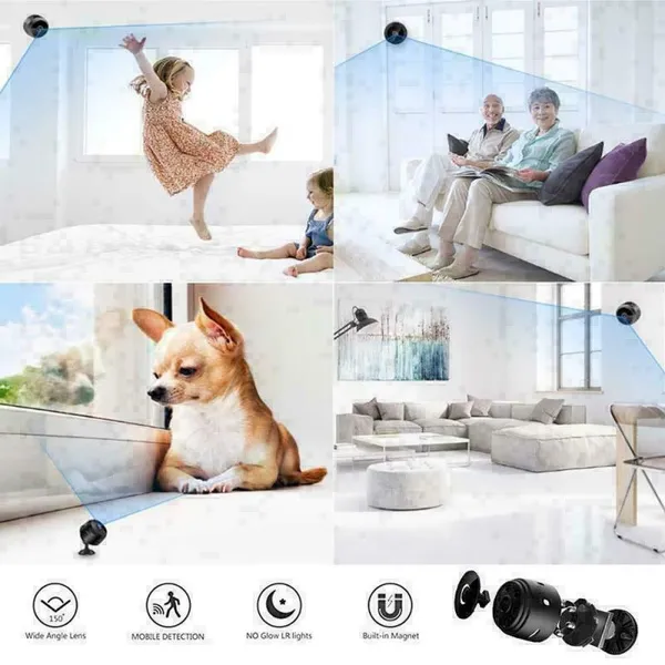 Mini WiFi Security Camera 1080P HD: Indoor Home Camera With Night Vision, Motion Detection Phone APP Remote View 2.4G Wireless For Pet/Baby Monitoring_voghion.com