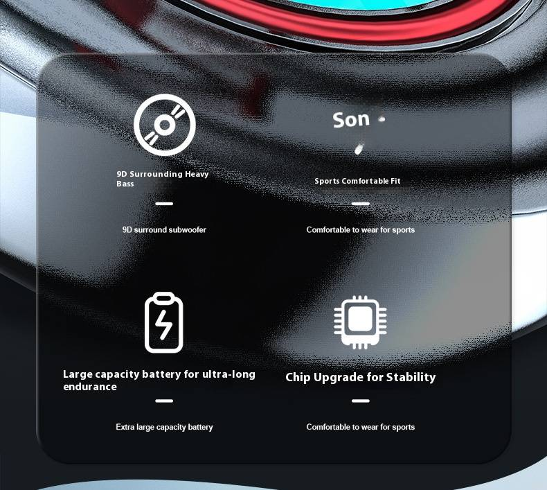 Bezprzewodowe słuchawki Bluetooth z pałąkiem na szyję i dźwiękiem Hi-Fi, trybem gamingowym o niskim opóźnieniu, zasięgiem 15 m, wodoodpornością IPX5, czasem odtwarzania do 8 godzin_voghion.com